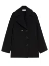 Sportmax Double-breasted Coat Front Pockets In Black