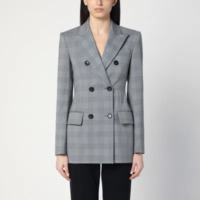 Sportmax Double-breasted Jacket In Prince Of Wales Check In Grey