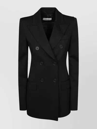 Sportmax Double-breasted Jacket Structured Shoulders In Black