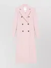 Sportmax Double-breasted Long Coat Notched Lapels In Pink