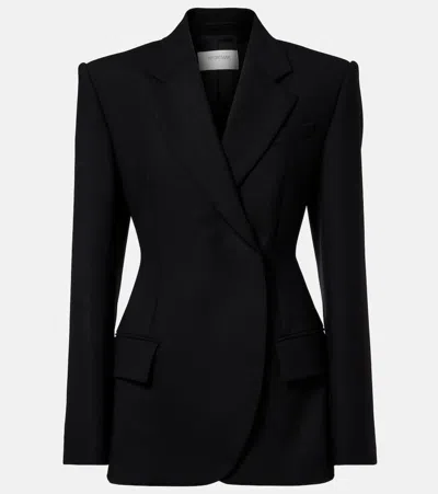 Sportmax Refined Black Stretch Wool Blazer With Tailored Silhouette