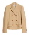 Sportmax Double-breasted Slim Suit Coat In Nude