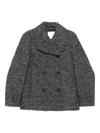 Sportmax Olaf Double Breast Wool Blend Short Coat In Gray
