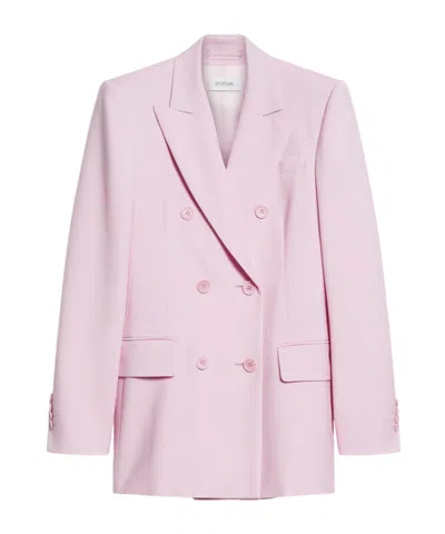 Sportmax Double-breasted Stretch Wool Blazer In Purple