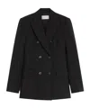 Sportmax Structured Double-breasted Blazer With Flap Pockets In Black