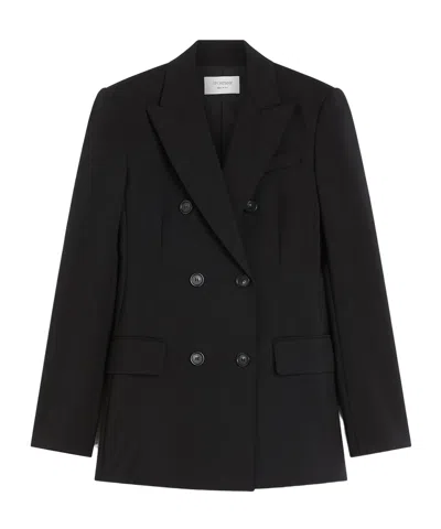 Sportmax Double-breasted Tailored Blazer In Black
