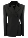 Sportmax Tailored Blazer In Technical Wool In Black