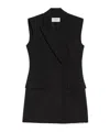 Sportmax Double-breasted Sleeveless Jacket In Black