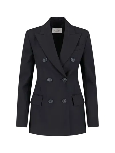 Sportmax Double-breasted Virgin Wool Blazer