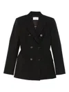 Sportmax Double-breasted Wool Blazer In Brown