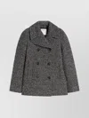 Sportmax Double Breasted Wool Blend Jacket In Gray