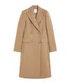 Sportmax Double-breasted Wool Cashmere Coat In Nude