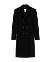Sportmax Double-breasted Wool Coat In Black
