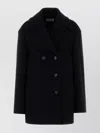 Sportmax Double-breasted Wool Coat Featuring Pockets In Black