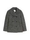 Sportmax Double-breasted Wool Heavy Jacket - Black In Black