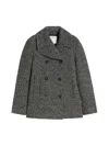 Sportmax Double-breasted Wool Heavy Jacket - Black In Black