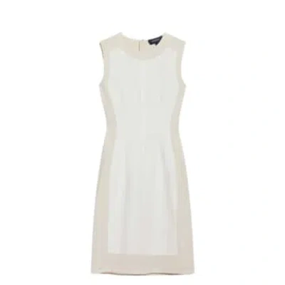 Sportmax Double-colour Sleeveless Dress In White