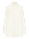 Sportmax Oversized Riber Wool Shirt In Neutral