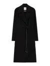 Sportmax Double-faced Wool Wrap Long Coat In Black