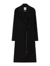 Sportmax Double-faced Wool Wrap Long Coat In Black