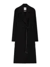 Sportmax Double-faced Wool Wrap Long Coat In Black