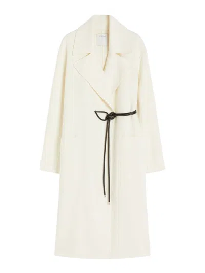 SPORTMAX DOUBLE-FACED WOOL WRAP COAT - LATTE