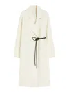 Sportmax Asymmetrical Wrap-style Long Coat In Soft Double Wool In White