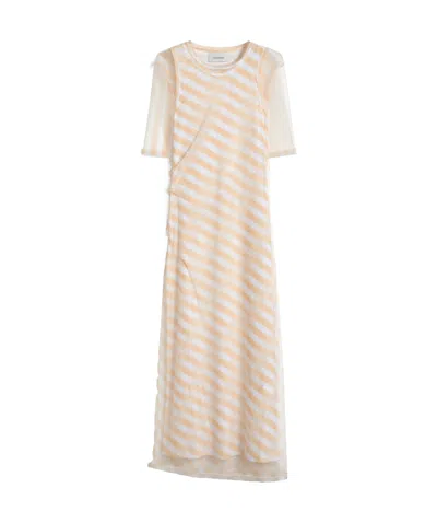 Sportmax Double Layer Dress In Peach