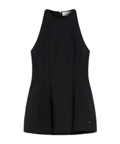 Sportmax Double-layer Fabric Vest In Black