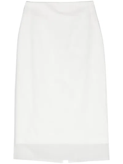 Sportmax Aceti Double Layer Midi Skirt In White