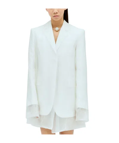 Sportmax Double-layer Suit Jacket In White