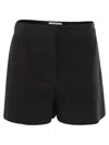 Sportmax Double Pleated Tailored Shorts In Luxurious Wool In Black