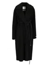 Sportmax Double Wool Dressing Gown Coat In Black