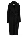 Sportmax Waist Belted Long Coat With Notched Lapels