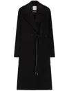 Sportmax Double-faced Wool Wrap Long Coat In Black