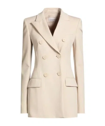 Sportmax Double-breasted Blazer In Neutral