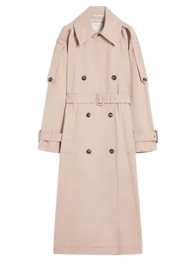 Sportmax Double-breasted Closure Jacket With Fabric Belt - Women's Size S In Nude