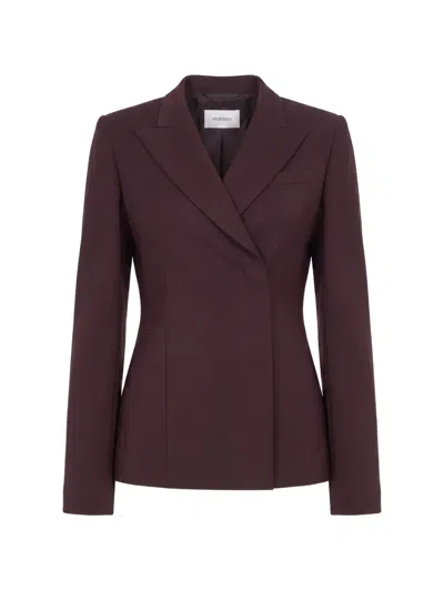 Sportmax Double-breasted Peak-lapels Blazer In Burgundy