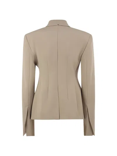 Sportmax Double-breasted Tailored Blazer In Neutral