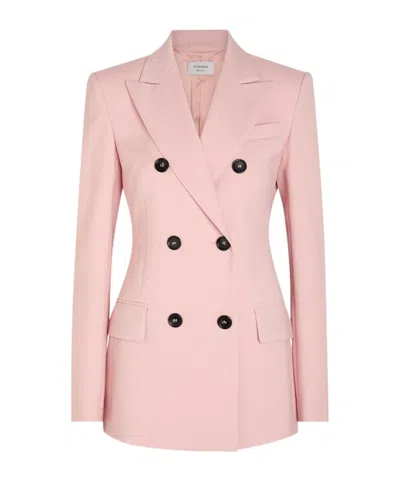 Sportmax Double-breasted Wool Blazer In Pink