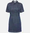 Sportmax Douglas Denim Polo Dress In Blue