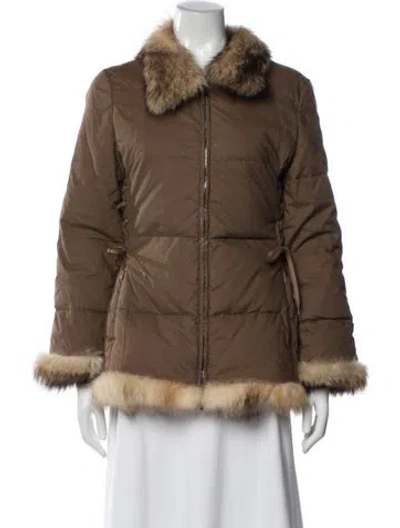 Pre-owned Sportmax Down Jacket In Brown