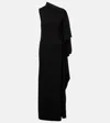 Sportmax Draped Asymmetric Maxi Dress In Black