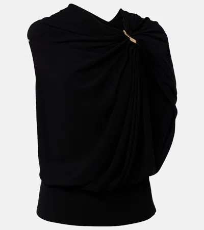 Sportmax Draped Crêpe Top In Black