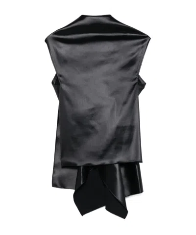 Sportmax Draped Sleeveless Top In Black