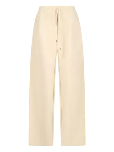 Sportmax Drawstring Wide-leg Trousers In Neutral