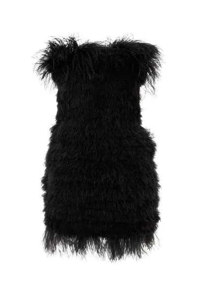 Sportmax Women's Embroidered Polyester Avocado Mini Dress In Black