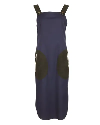 Sportmax Dress In Navy Blue Cotton