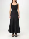 Sportmax Scoop Neck Sleeveless Dress With Flared Hem In Black