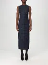 Sportmax Geranio Denim Midi Dress In Blue